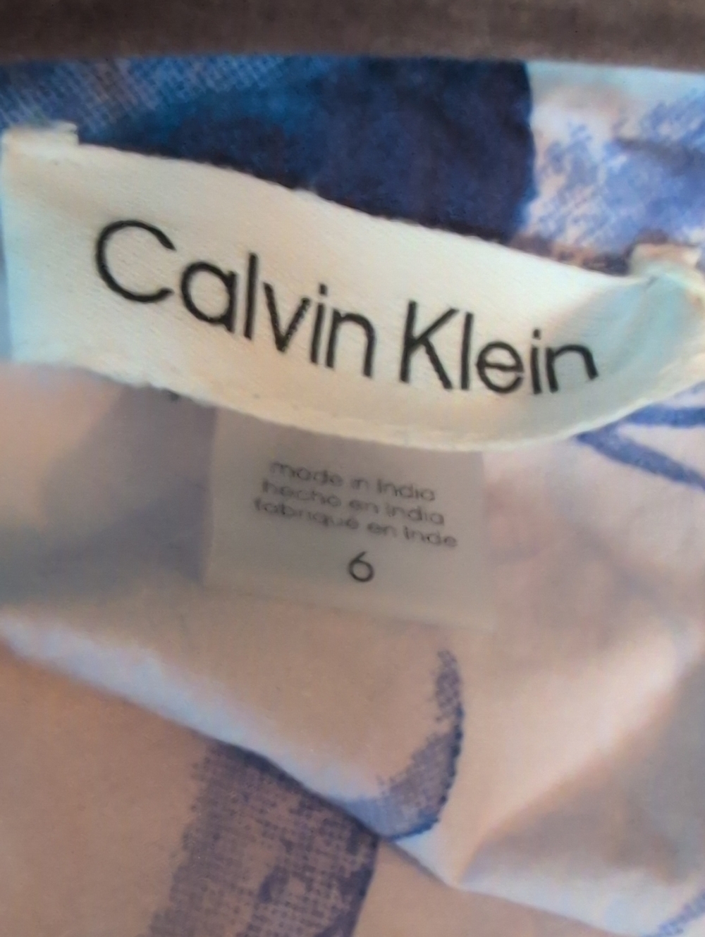 Calvin Klein Blue Floral Cotton Sleeveless Shirtdress Dress - Picture 5 of 5